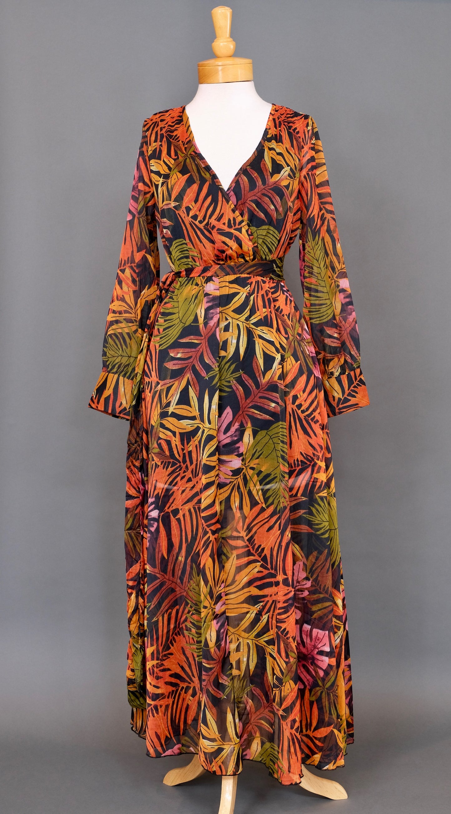 Bianca Dress in Flame Palm