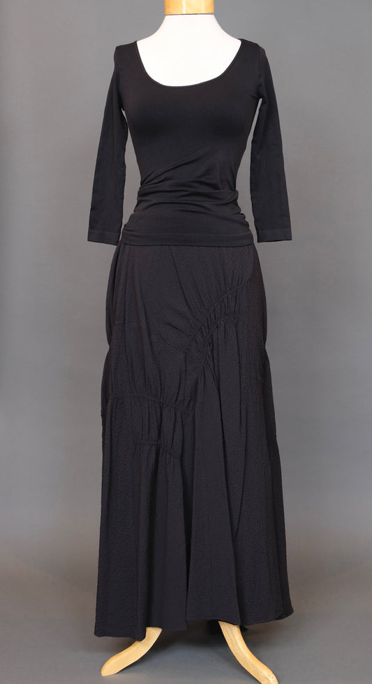 Tate Asymmetrical Skirt in Black Crush