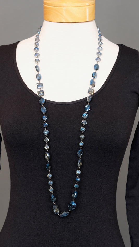 Crystal Ball Necklace in Blue Moon