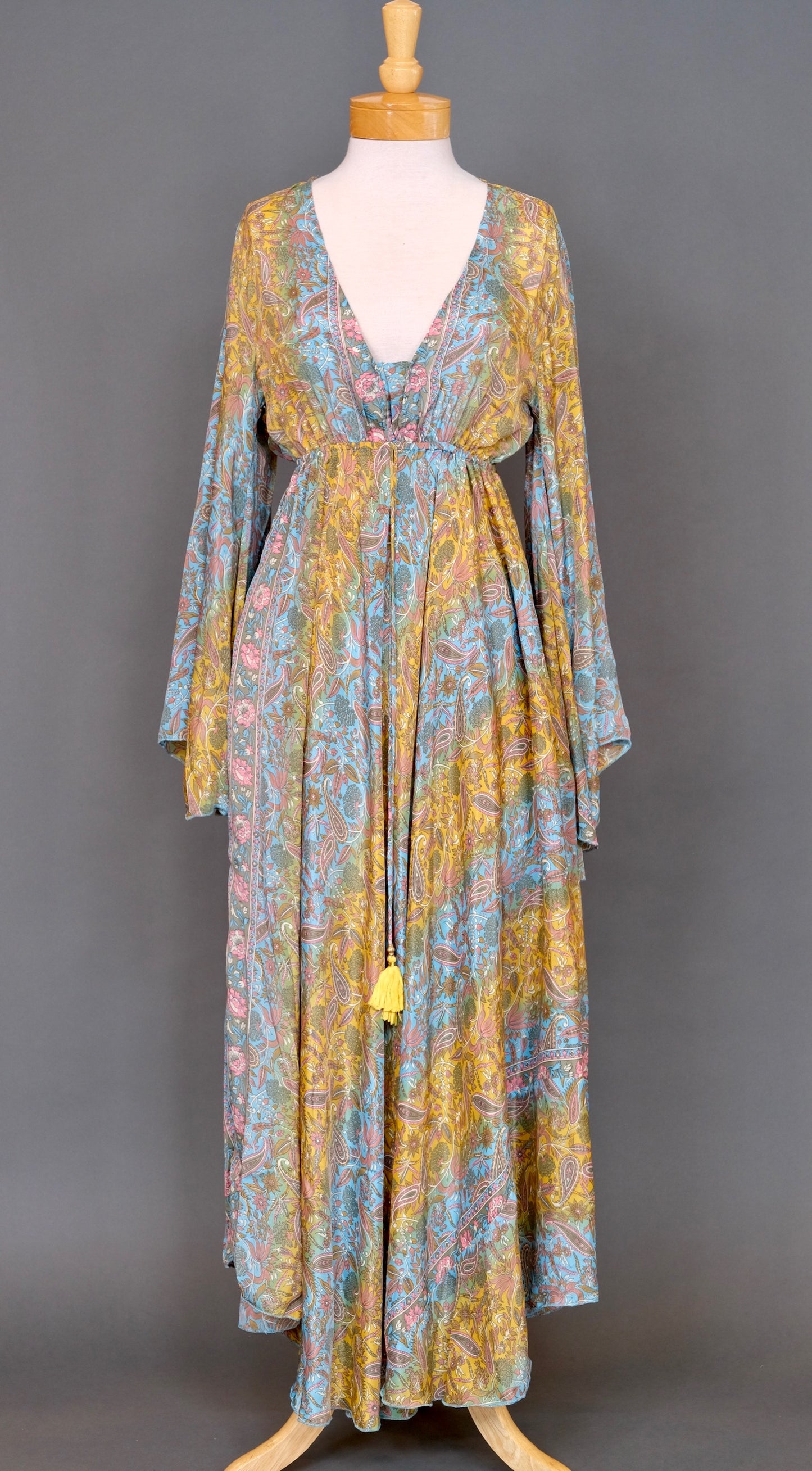 Cloud Dreamer Dress Long in Turquoise & Saffron Ombre