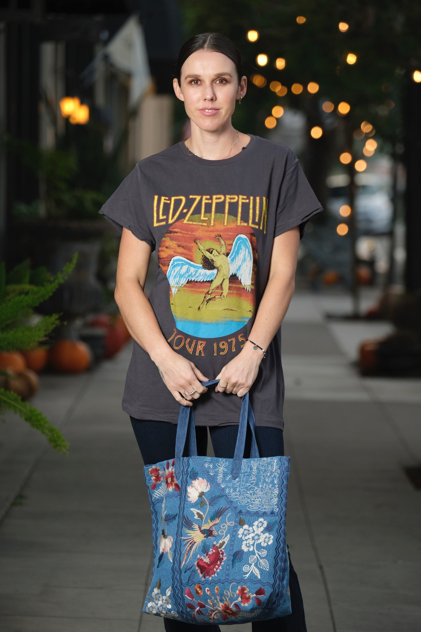 Led Zeppelin Tour 1975 Charcoal T-Shirt