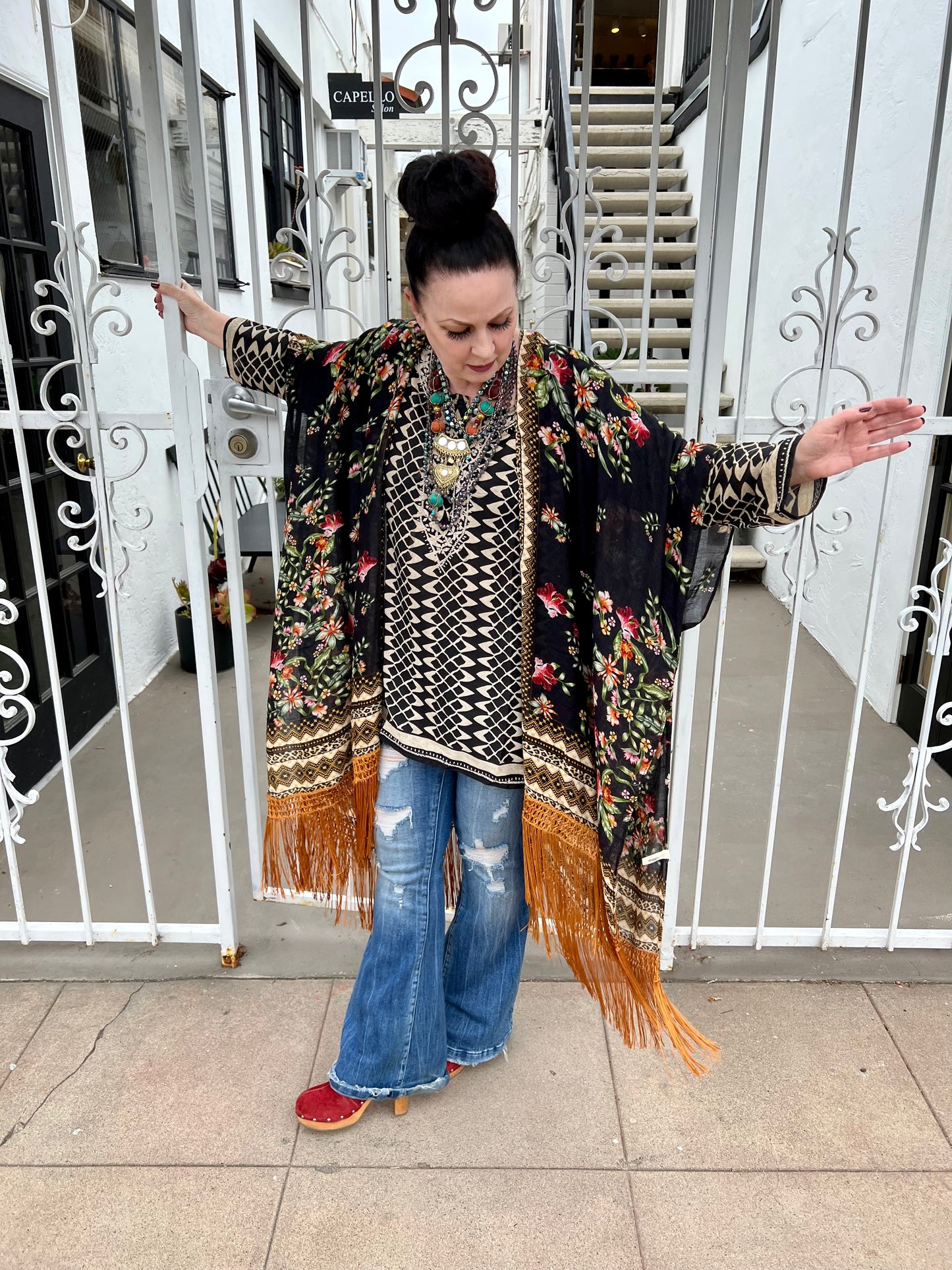 Golden Fringe Surprise Duster