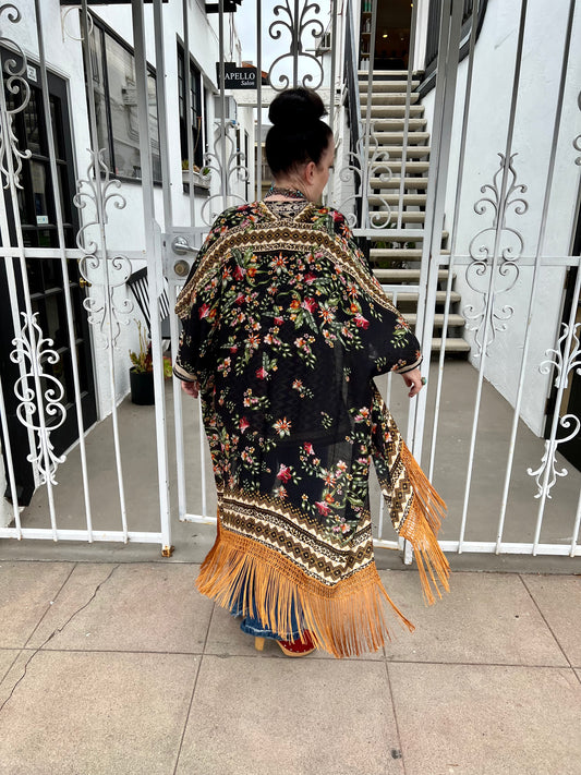Golden Fringe Surprise Duster