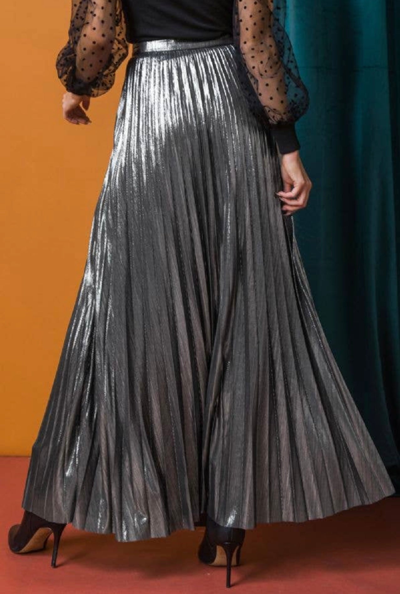 Silver Moon Pleated Skirt