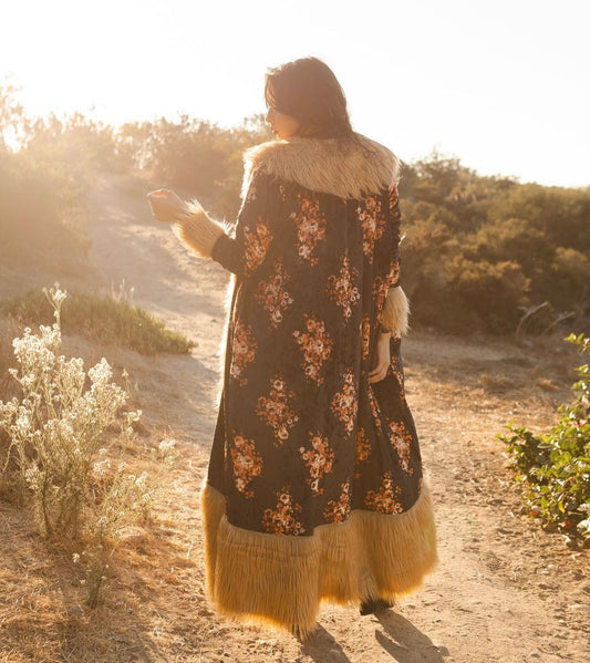 Penny Deluxe Autumn Rose Faux Fur Jacket by Jennafer Grace