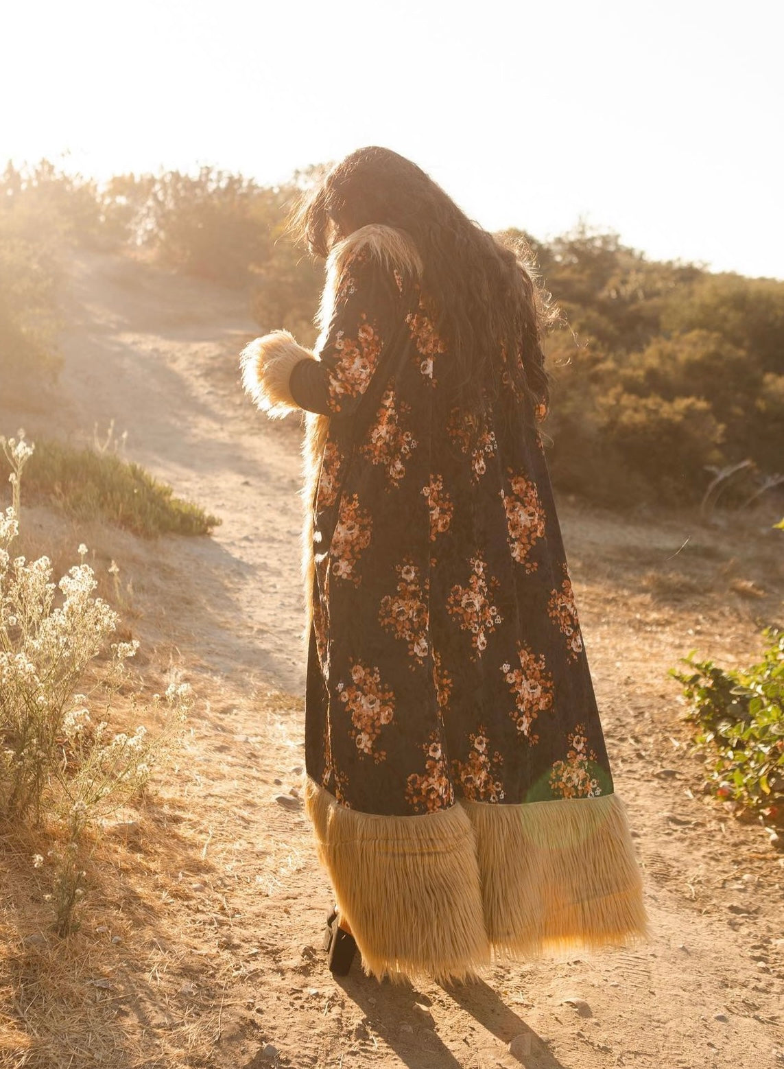 Penny Deluxe Autumn Rose Faux Fur Jacket by Jennafer Grace