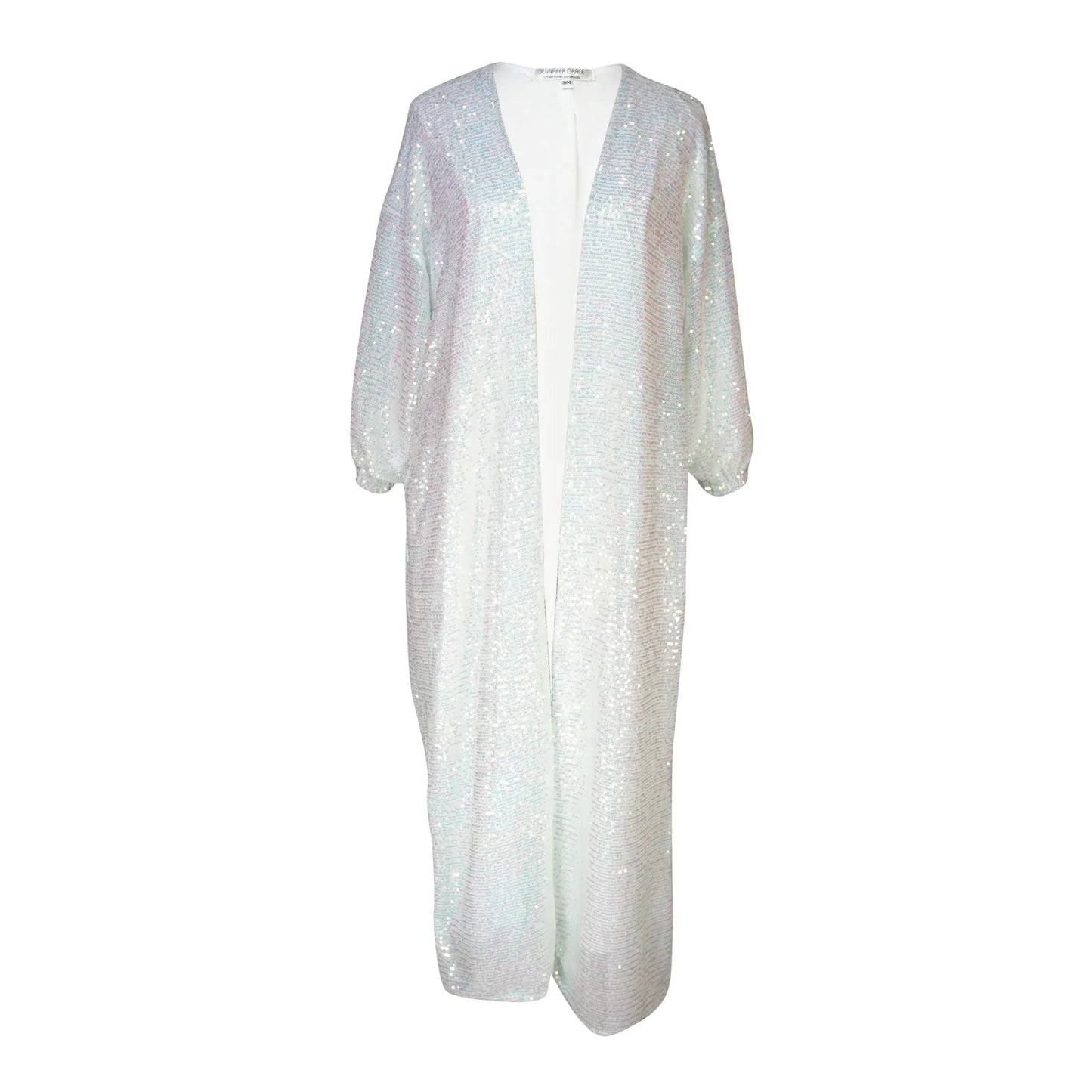 Moonstone Blanc Sequin Cocoon Jacket by Jennafer Grace