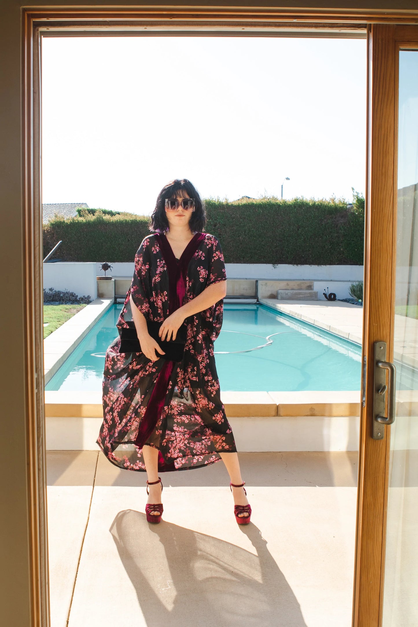Raspberry Blossom Deluxe Caftan Kaftan Dress by Jennafer Grace