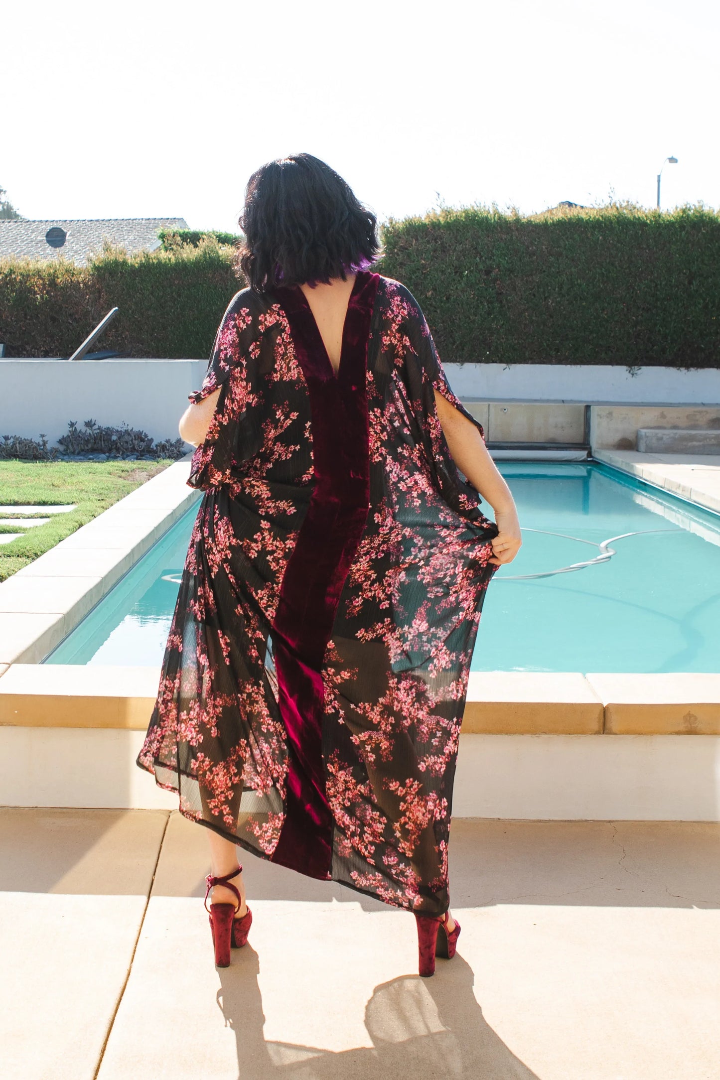Raspberry Blossom Deluxe Caftan Kaftan Dress by Jennafer Grace
