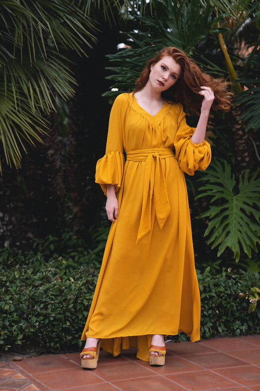 Mustard Stardust Dress by Jennafer Grace