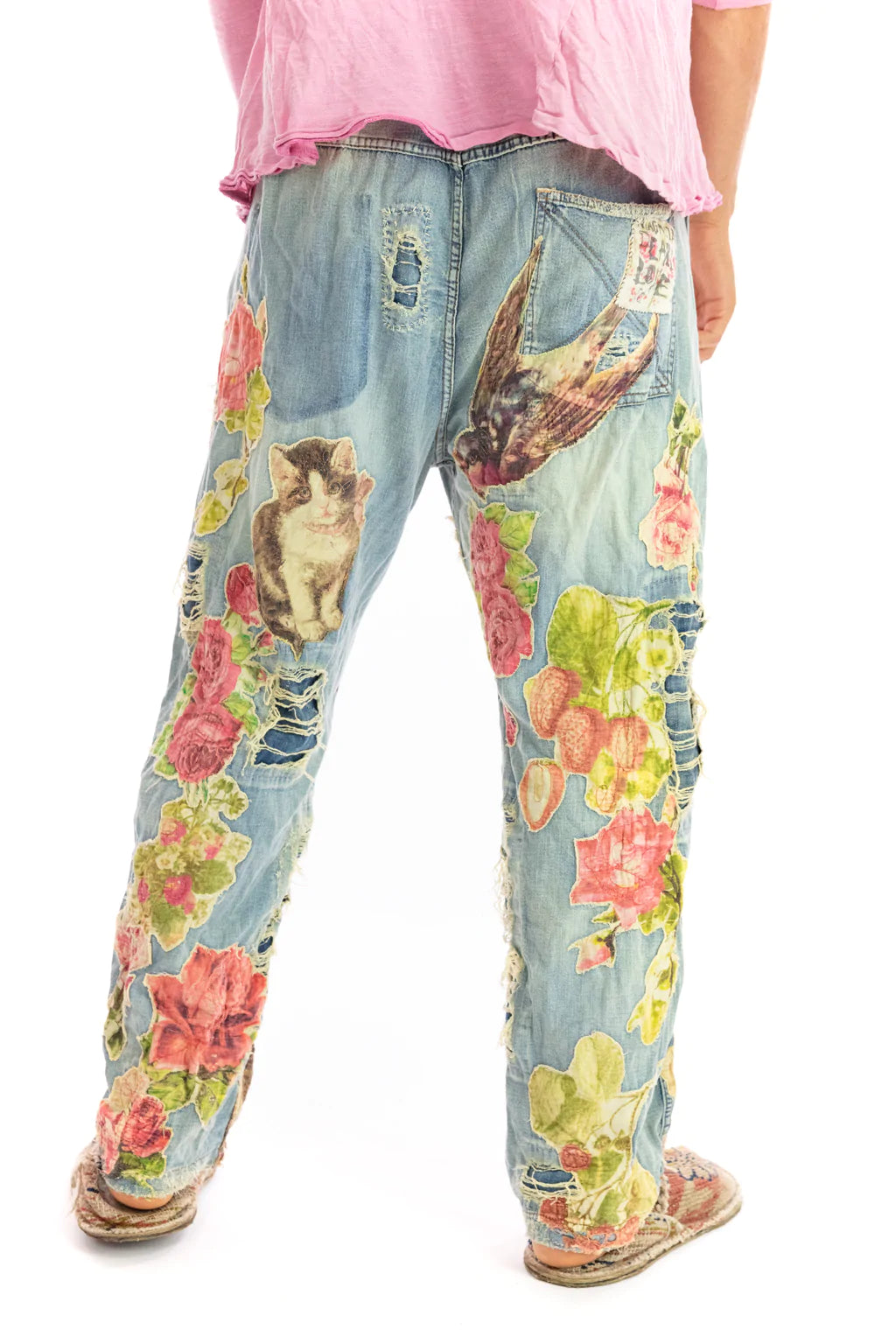 Floral Appliqué Miner Denims 371 by MPearl