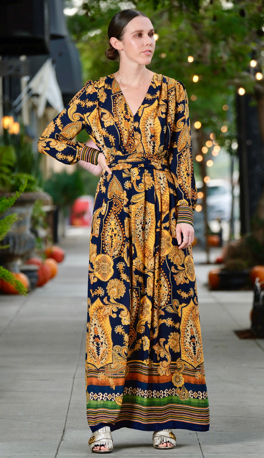 Midnight Paisley Dress