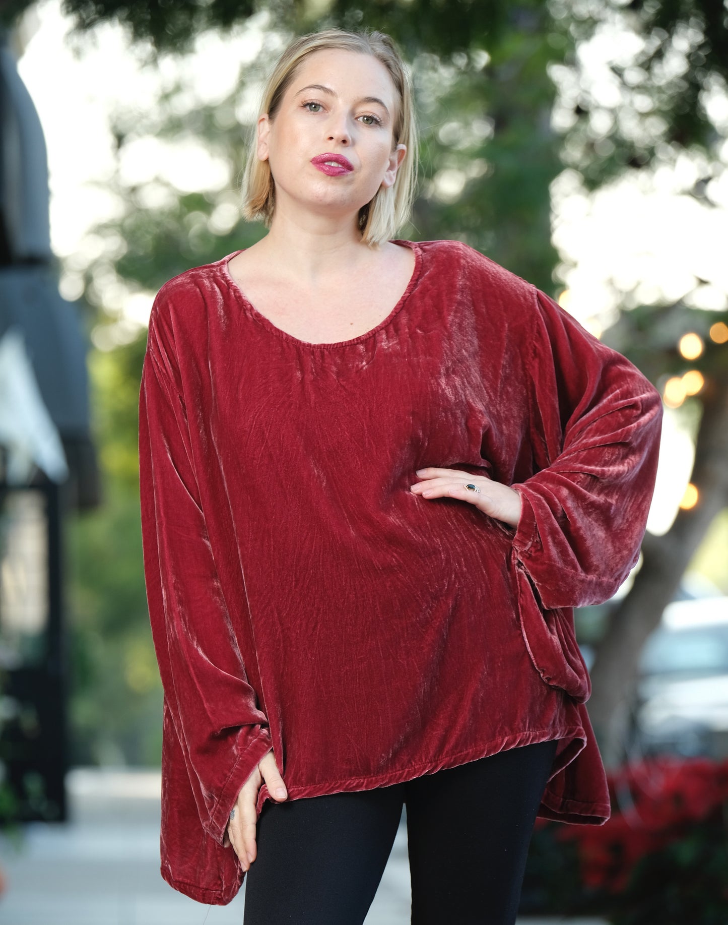 Luxe Velvet Top in Rose