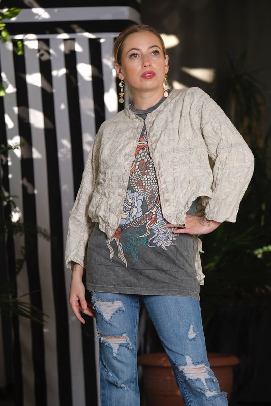 Koi Fish T-shirt in Ivory