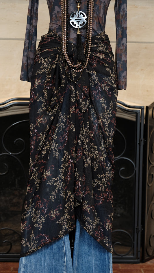 Midnight Burgundy Flower by Sarong Social Club