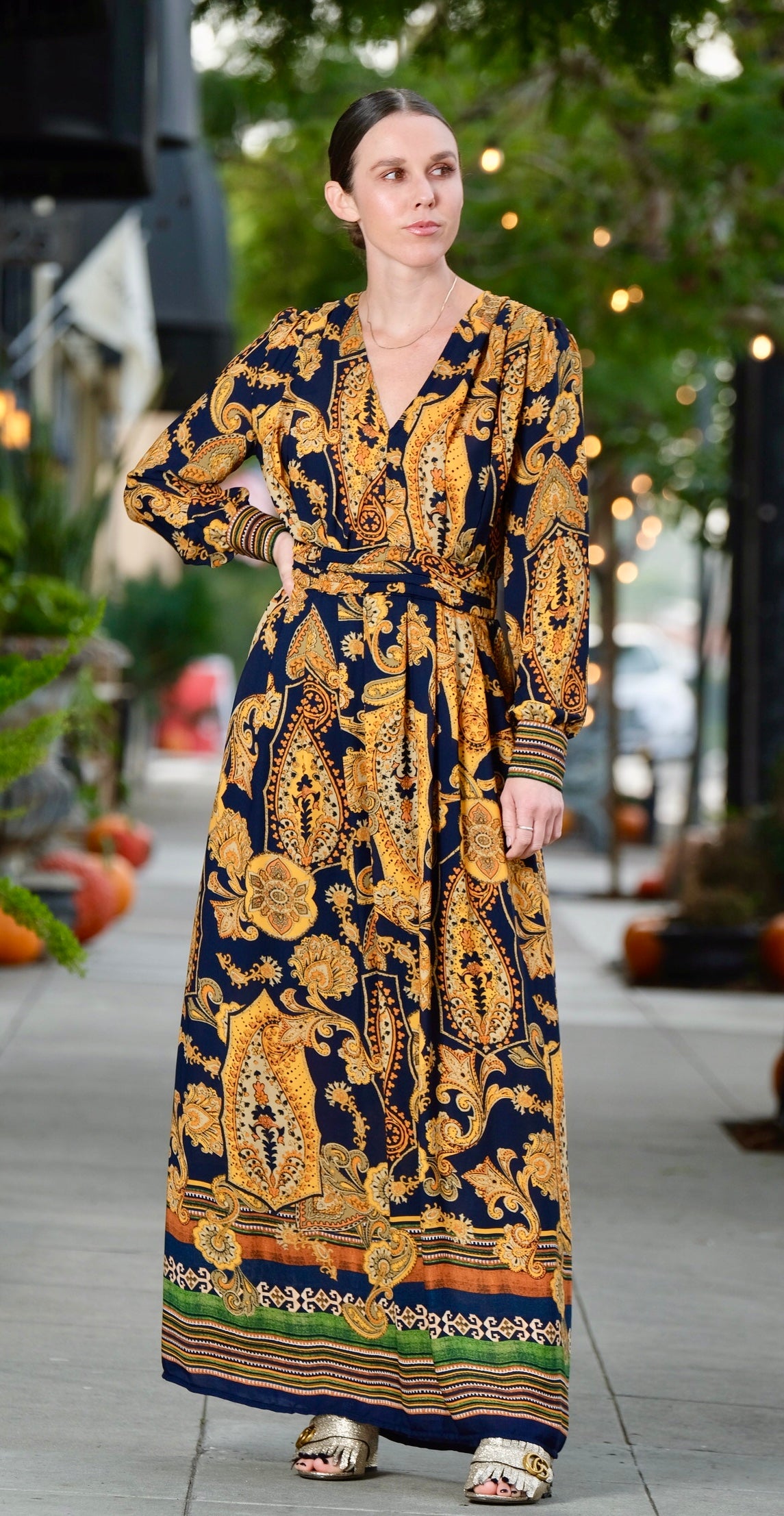 Midnight Paisley Dress