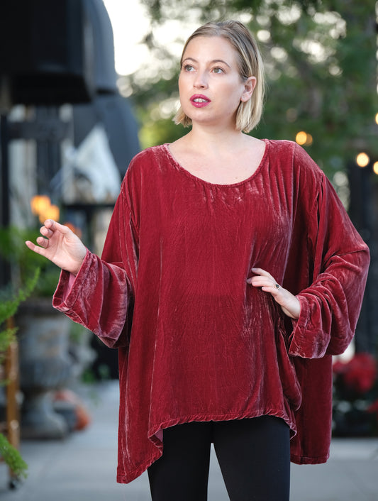 Luxe Velvet Top in Rose