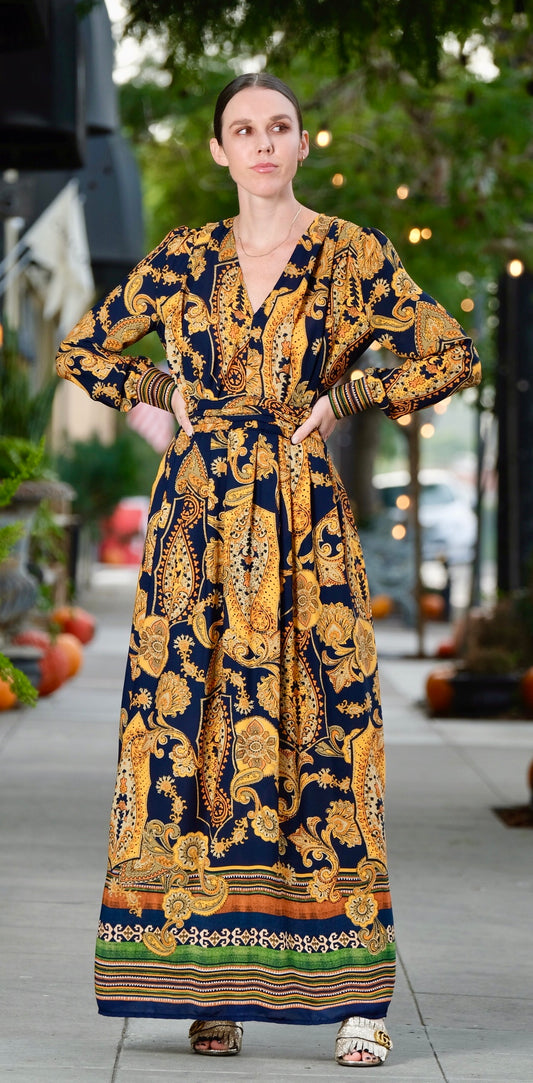Midnight Paisley Dress