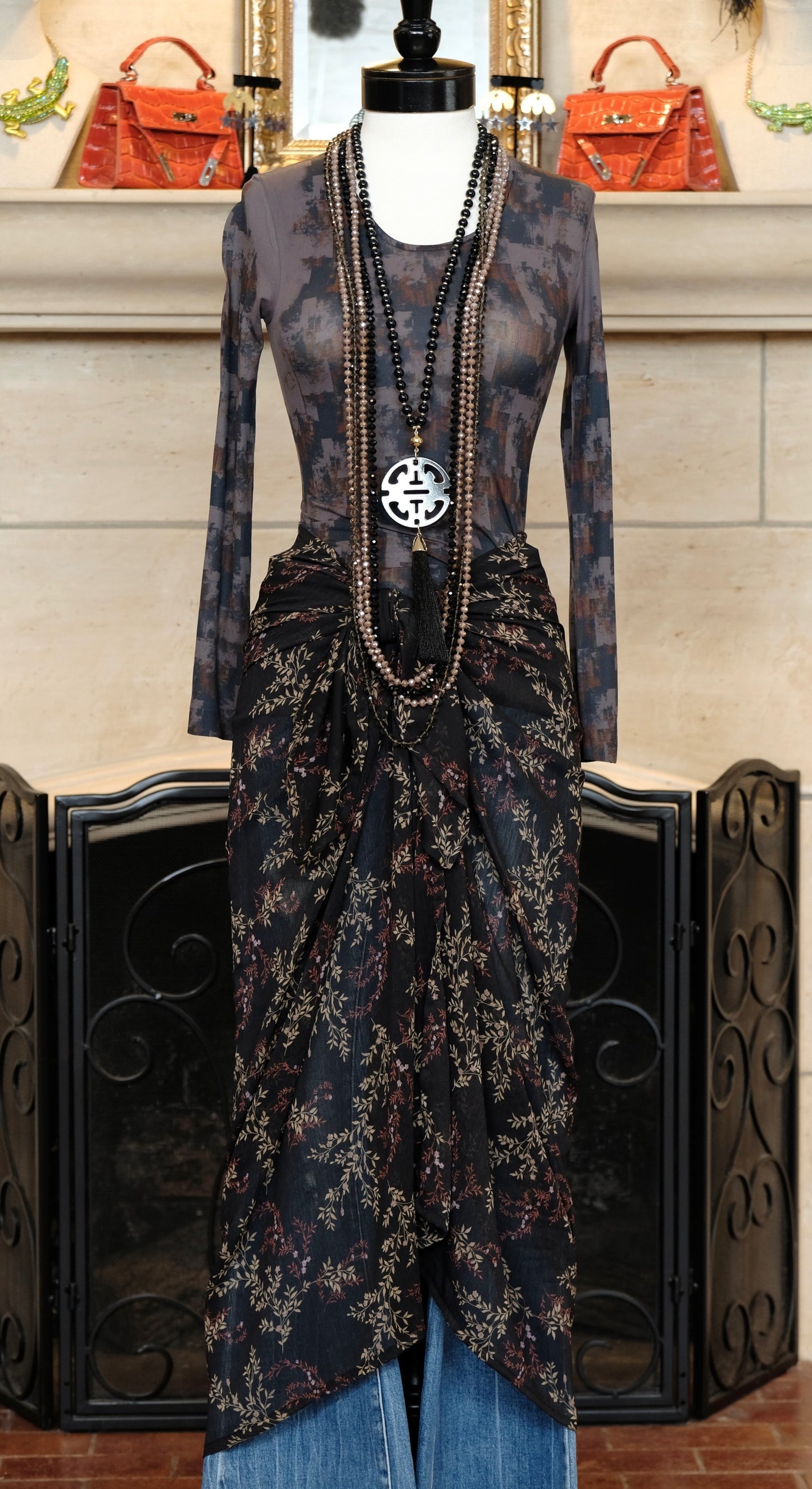Midnight Burgundy Flower by Sarong Social Club