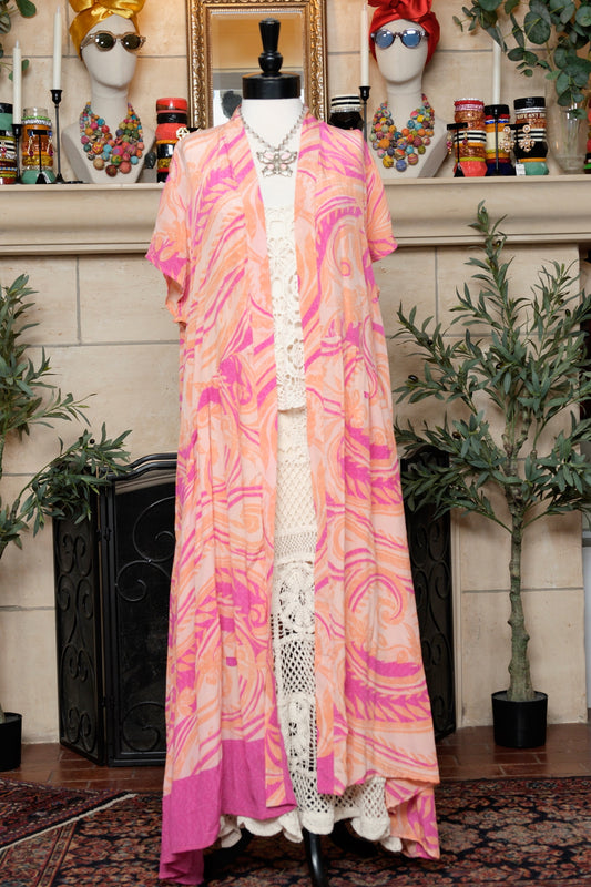 Summer Evermore Duster in Peachy Pink