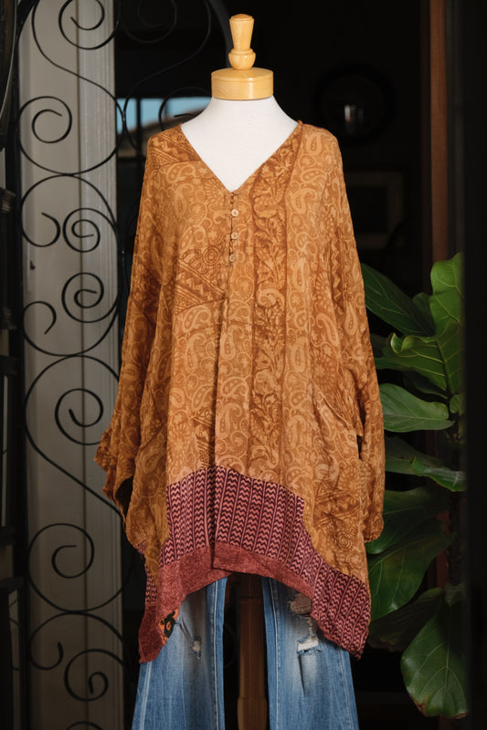 Split Tunic in Golden Print