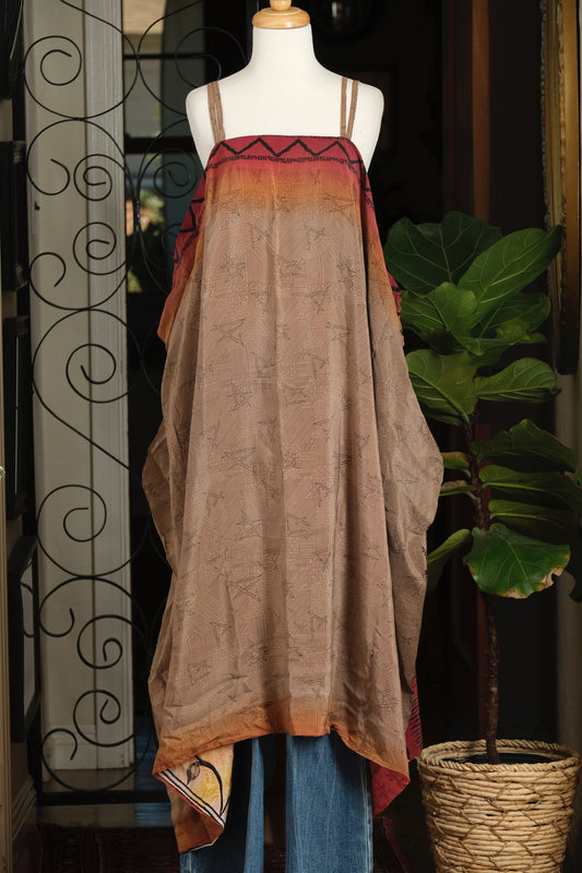 Shine Maxi Dress in Taupe Flame