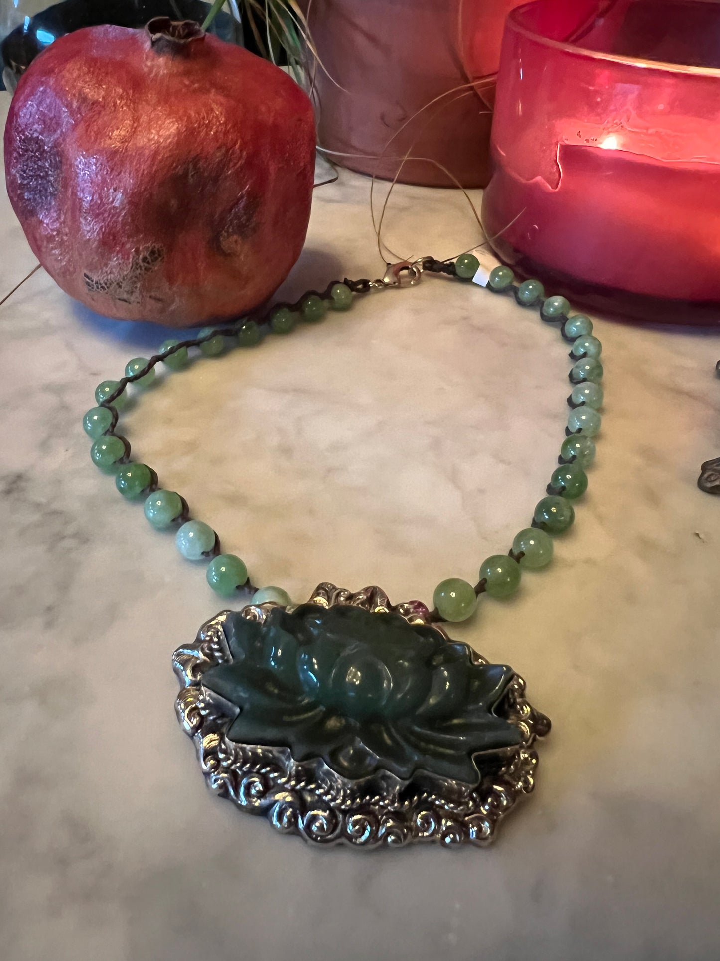 Green Lotus Necklace