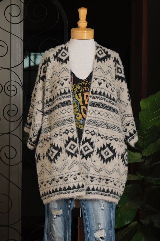 Cozy Cardigan in Tribal Charcoal