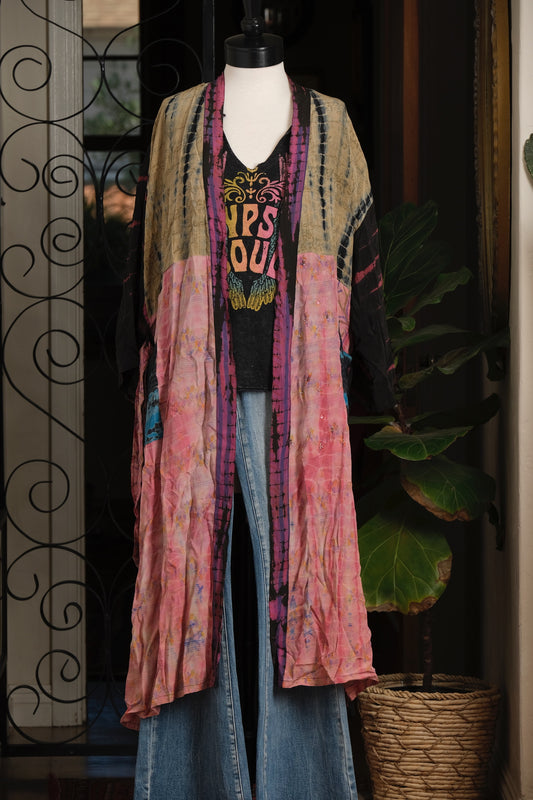 Duster in Salmon Flower