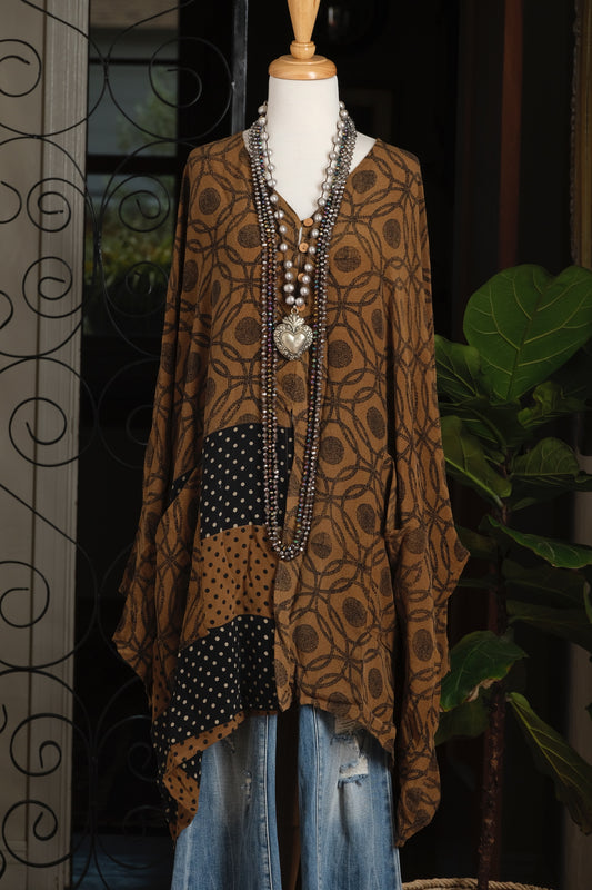 Split Tunic in Coco Dot