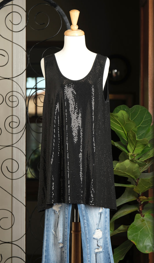 Shimmer Tank in Black