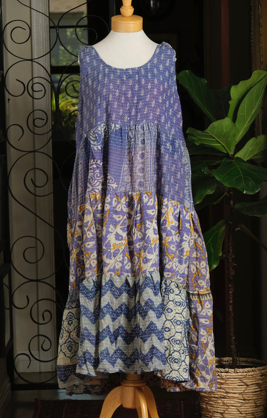 Kantha Celestial Maxi in Periwinkle Tulip