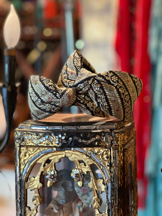 Black and Gold Brocade Headband