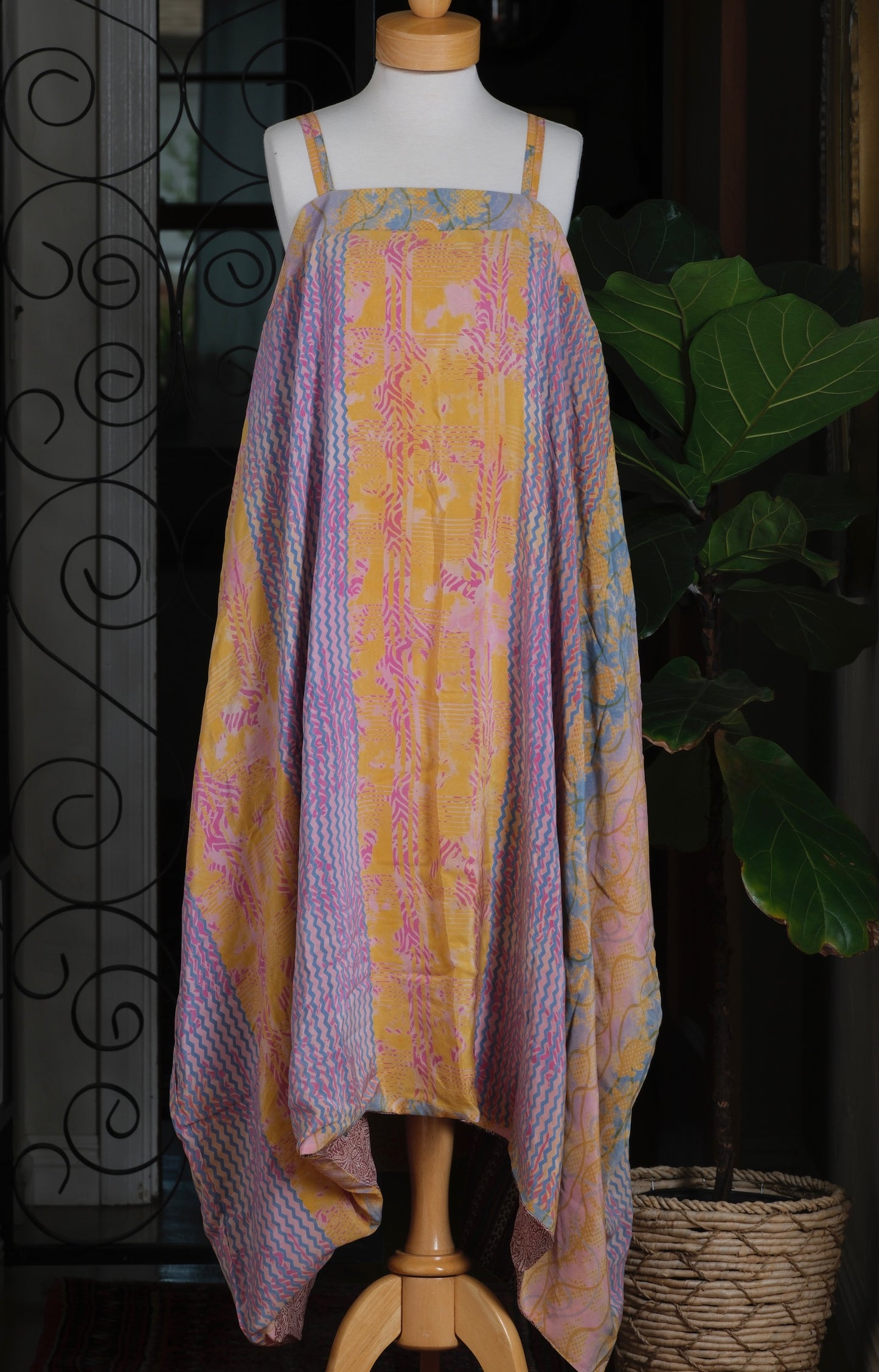 Shine Maxi Dress in Blue Zigzag