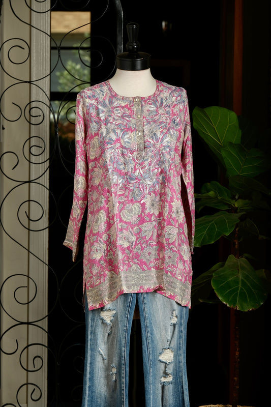 Pink Lotus Silk Tunic
