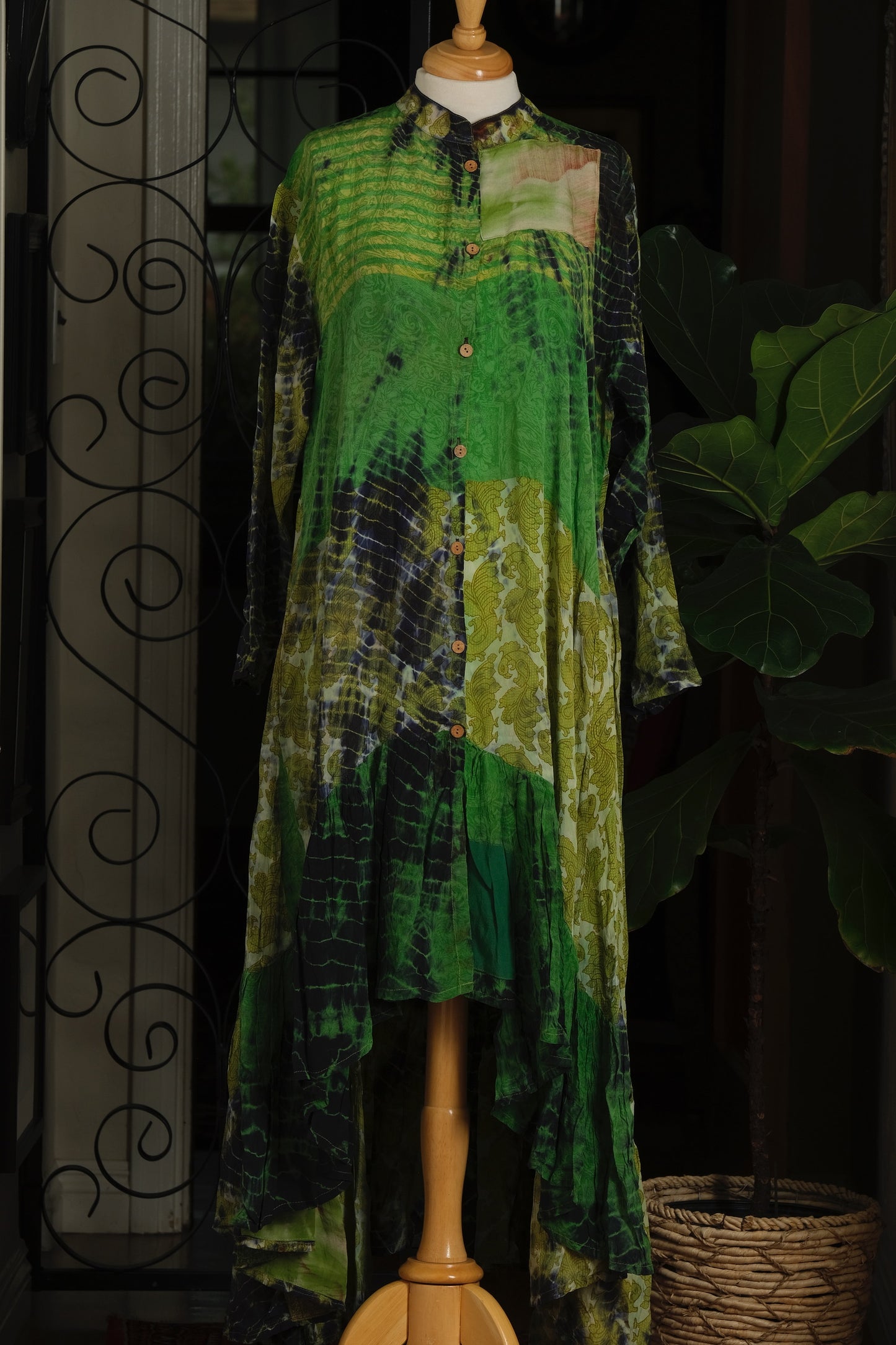 Lotus Duster Dress in Easy Being Green