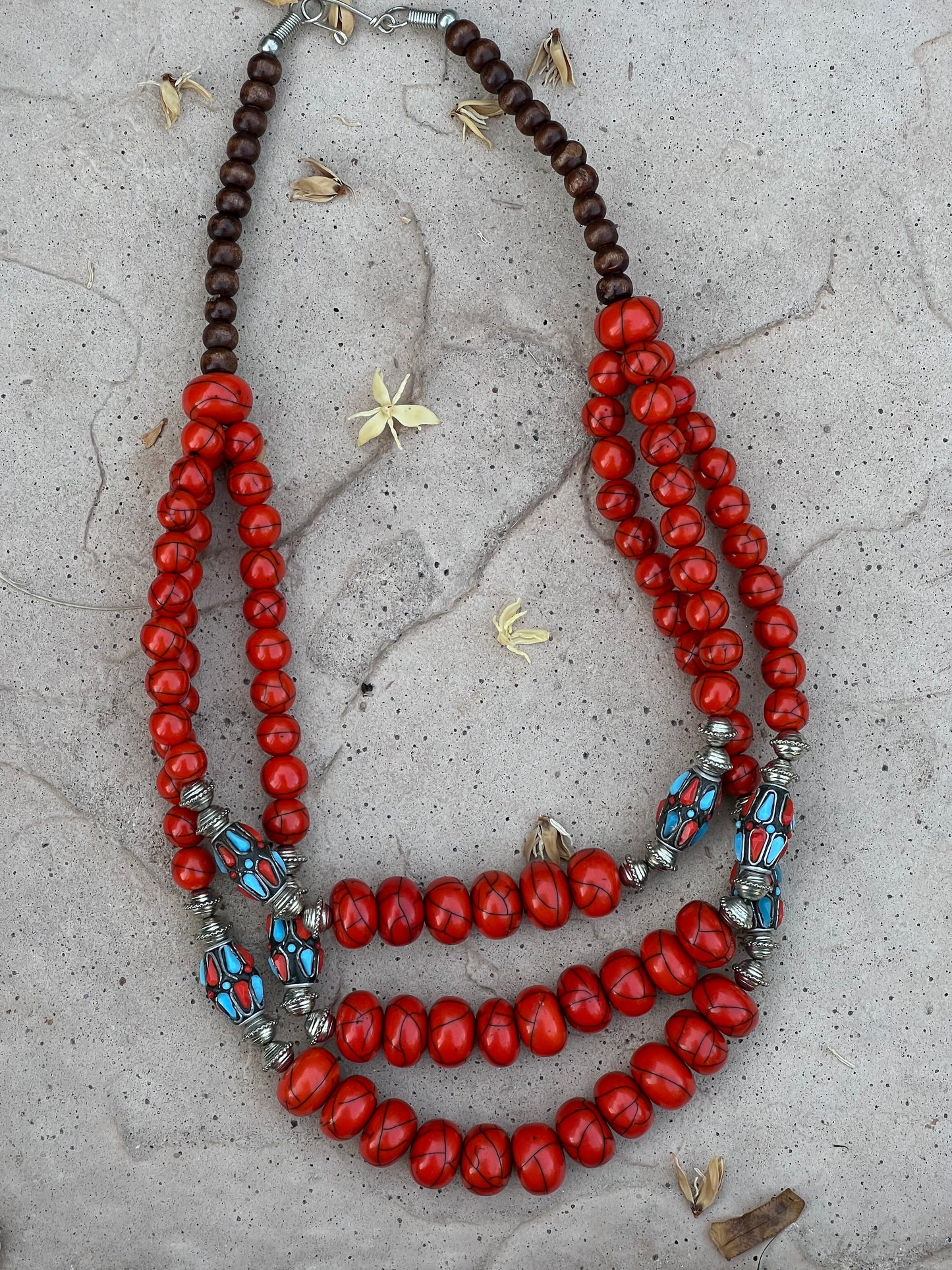 Layer Necklace in Red