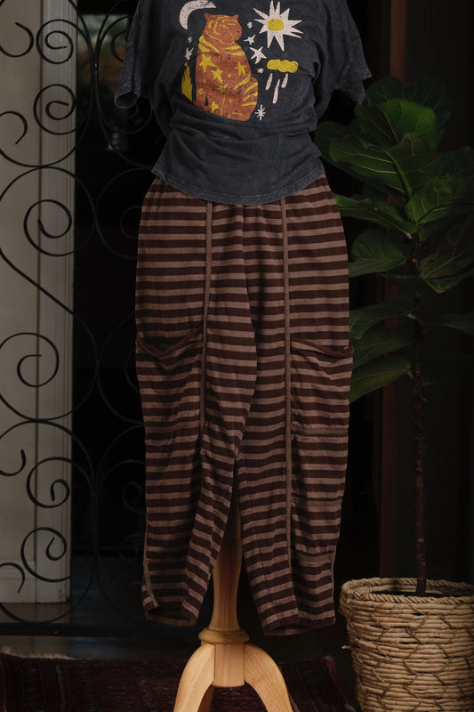 Joggers in Leather Stripe