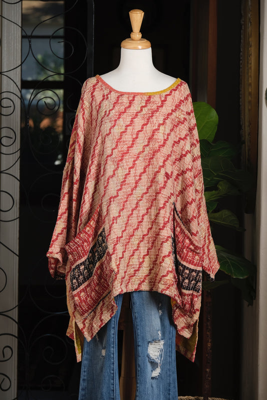 Kantha Pullover in Pin Wheel