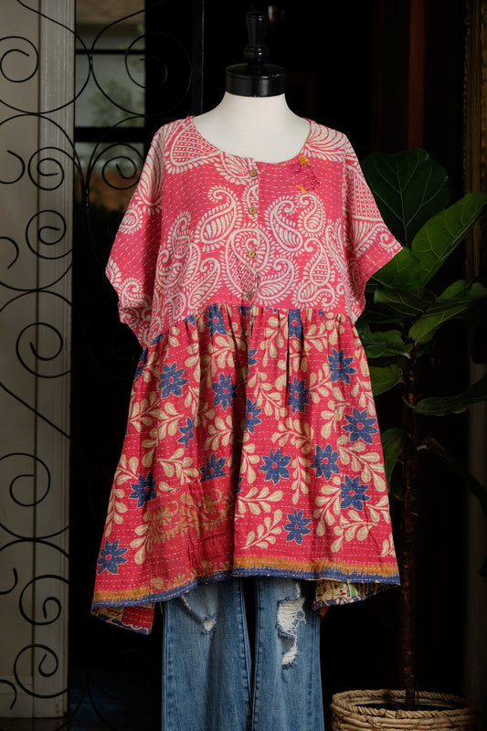 Button Down Mini in Blue Flower