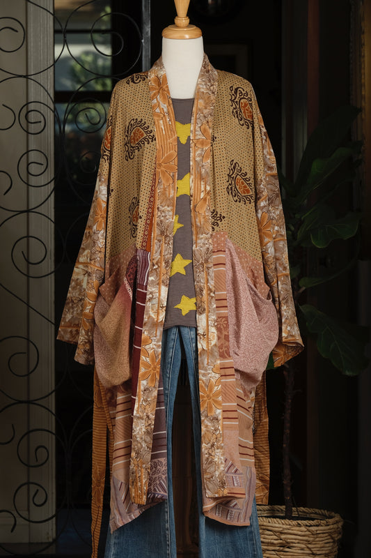 Silky Pocket Duster in Apricot Flower