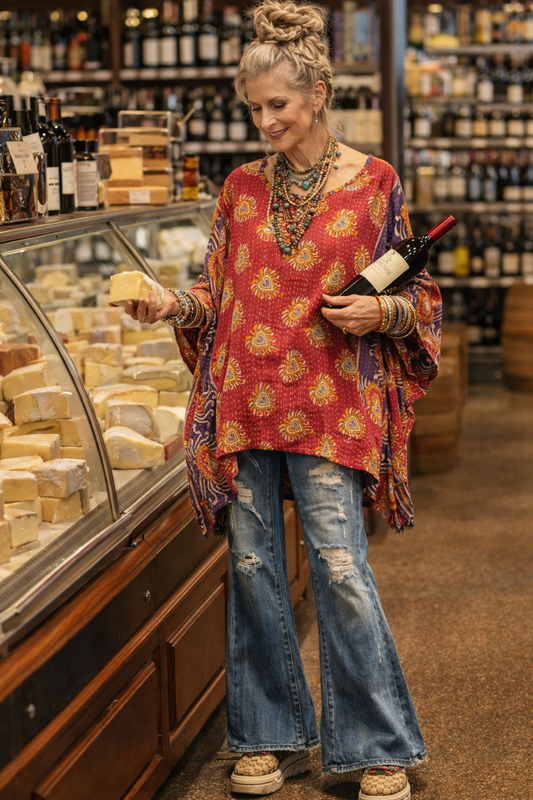 Kantha Dream Pullover in Sacred Sweetheart