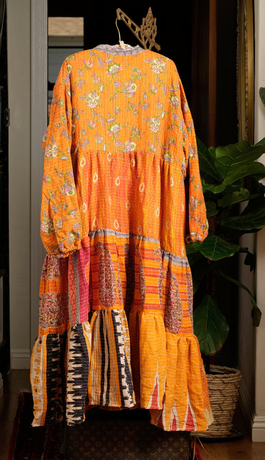 Majestic Duster Dress in Orange Moon