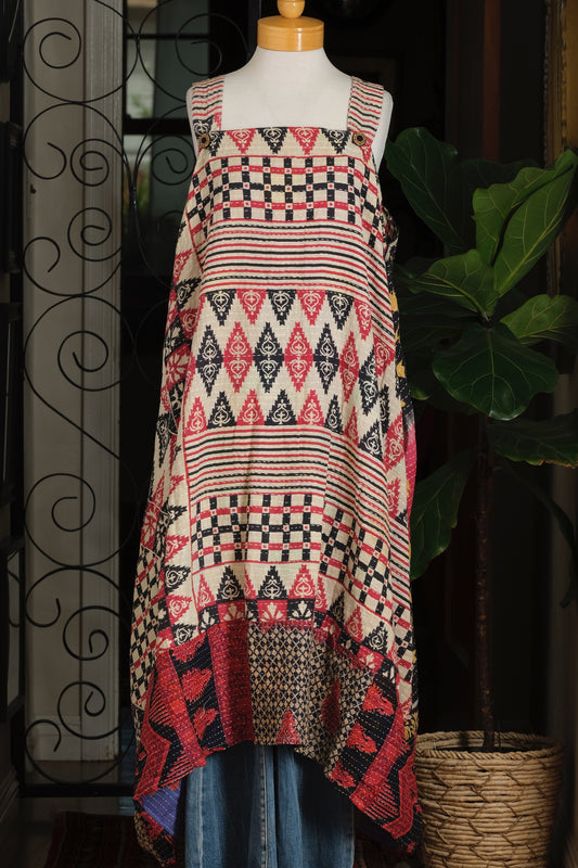 Button Kantha Maxi Dress in Carrom – Chateau Bel Age Boutique