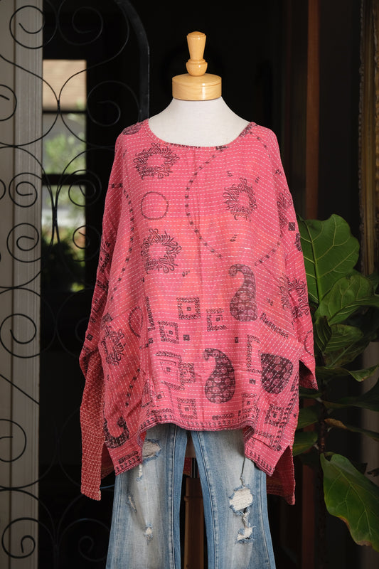 Kantha Pullover in Paisley Patterns