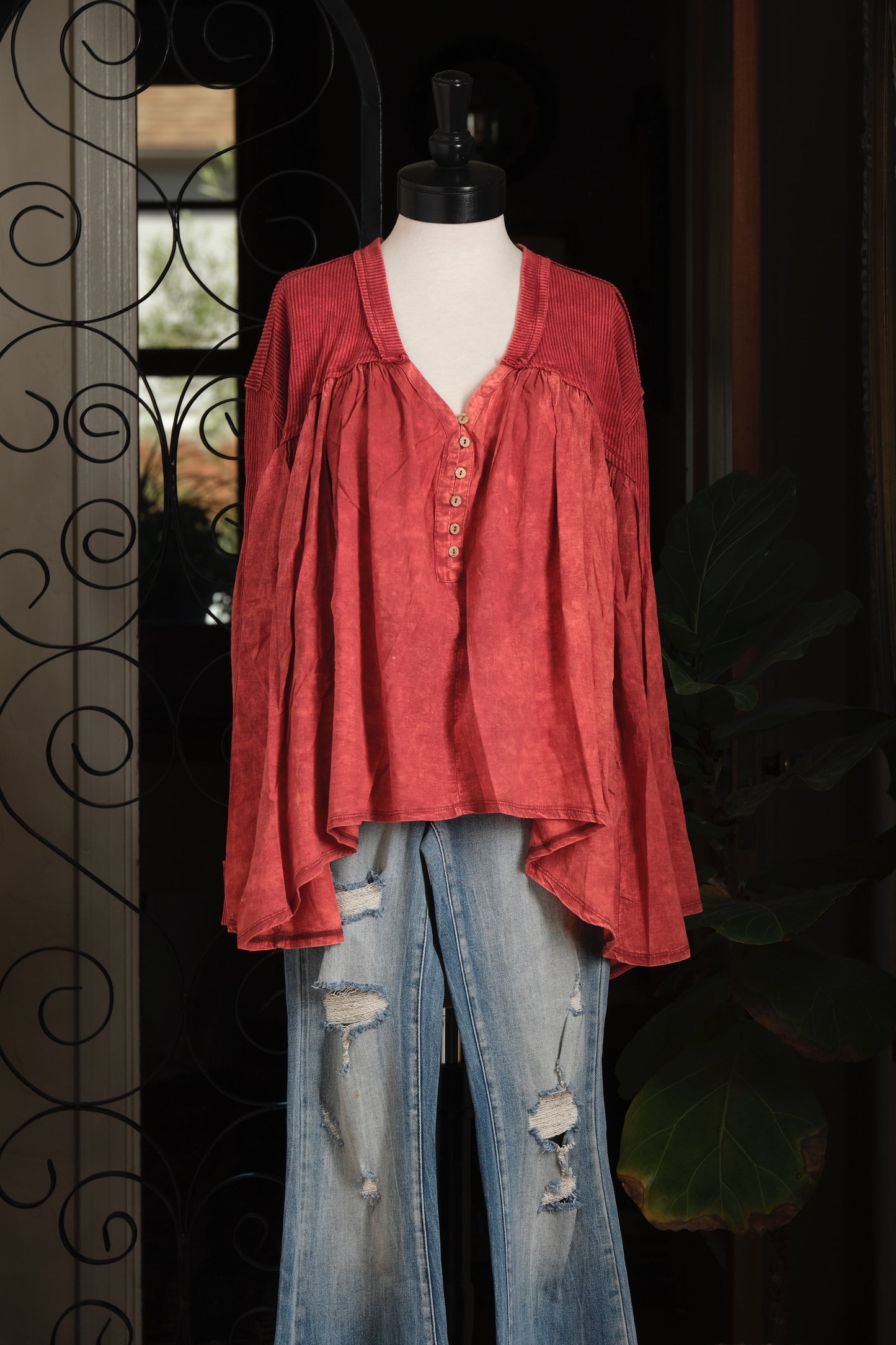 Flare Top in Berry
