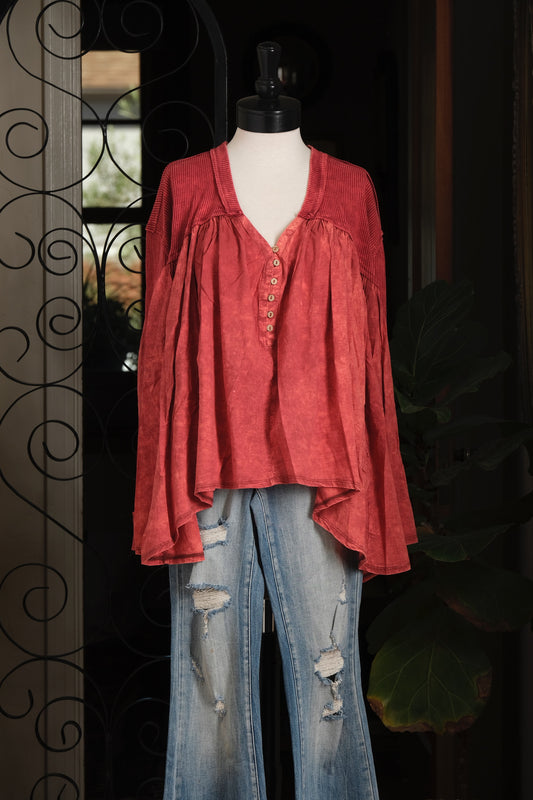 Flare Top in Berry