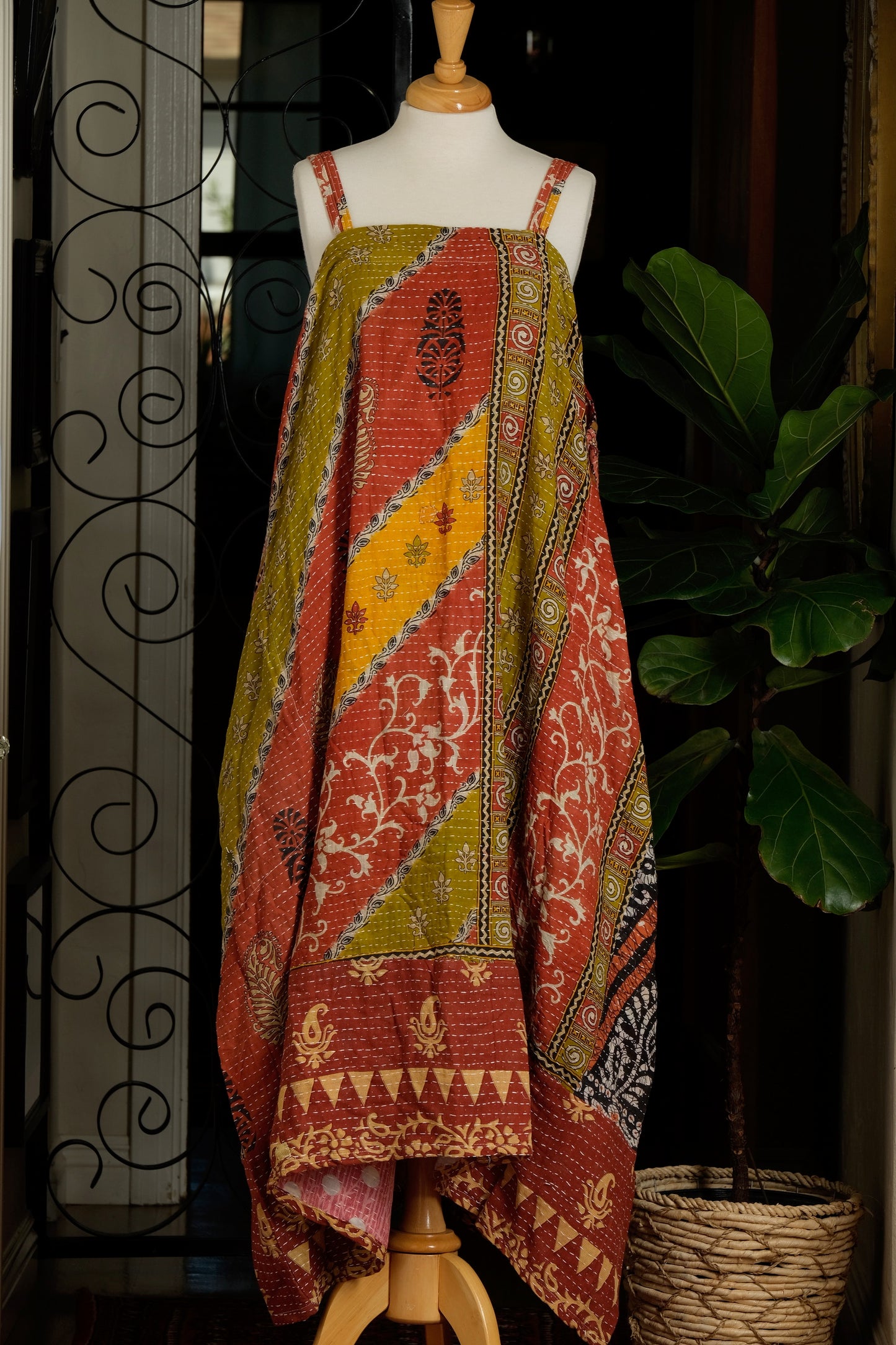 Kantha Maxi Dress in Carnelian Slice