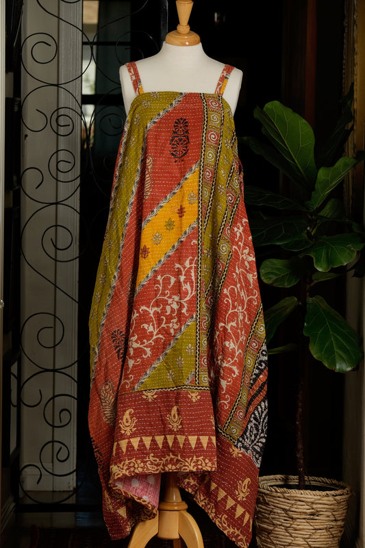 Kantha Maxi Dress in Carnelian Slice