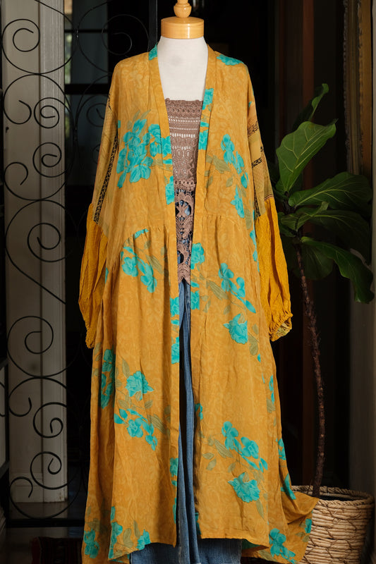 Evermore Duster in Turquoise Flower